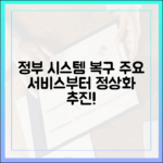 정부 시스템 복구 현황, 파급효과 큰 주요 서비스부터 정상화 예정