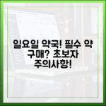 일요일 약국 일반의약품 구매, 초보자도 모르는 주의사항