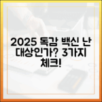 2025년 독감 예방접종, 나는 대상자? 4가지 확인법!