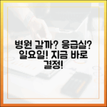 일요일 병원 진료, 응급실 가야 할까?