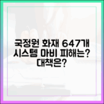 647개 시스템 마비시킨 국가정보자원관리원 화재, 피해 규모와 향후 대책