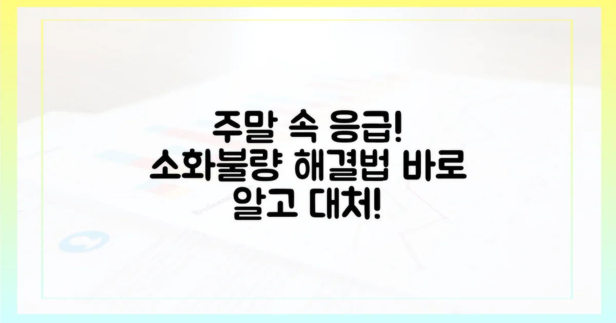 주말 응급 소화불량, 어떻게?
