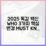 2025년 독감 백신: WHO 권고 3가지 핵심 변화