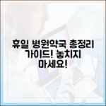 휴일 병원·약국 완벽 가이드: 전문가가 짚어드립니다