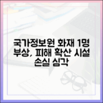 국가정보자원관리원 화재, 1명 부상…인명 피해와 시설 손실 현황