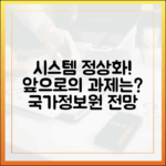 국가정보자원관리원 시스템 정상화, 앞으로 남은 과제와 전망