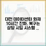 대전 데이터센터 화재 10시간 만에 진화, 하지만 시스템 복구는 ‘상당 시일’