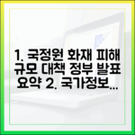 국가정보자원관리원 화재로 인한 피해, 정부 공식 브리핑 핵심 내용 요약