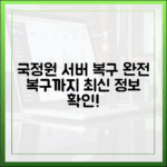 국가정보자원관리원 서버, 완전 복구까지 얼마나 걸릴까? (최신 정보)