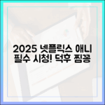 넷플릭스 2025 애니 신작: 덕후 필수 시청! 🚀