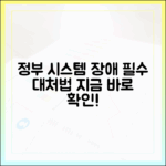 정부 시스템 장애 기간, 당신이 꼭 알아야 할 필수 정보 모음