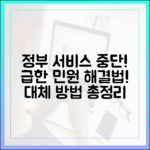 정부 주요 서비스 접속 불가, 급한 민원 해결을 위한 대체 방법 안내