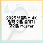 2025 넷플릭스 4K, 명작 화질 제대로 즐길까?
