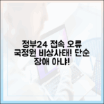 정부24 접속 오류, 단순 장애가 아닙니다: 국가정보자원관리원 비상사태