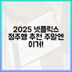 2025 넷플릭스 정주행 마스터: 주말엔 이거지!