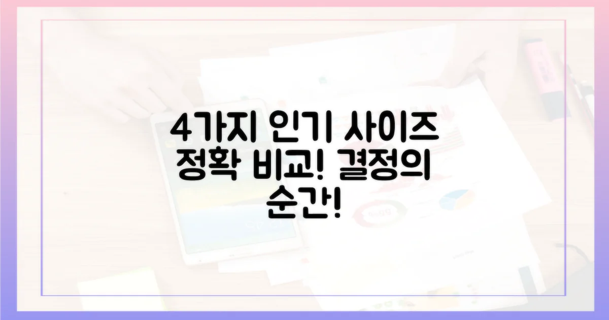 4가지 인기 사이즈 비교