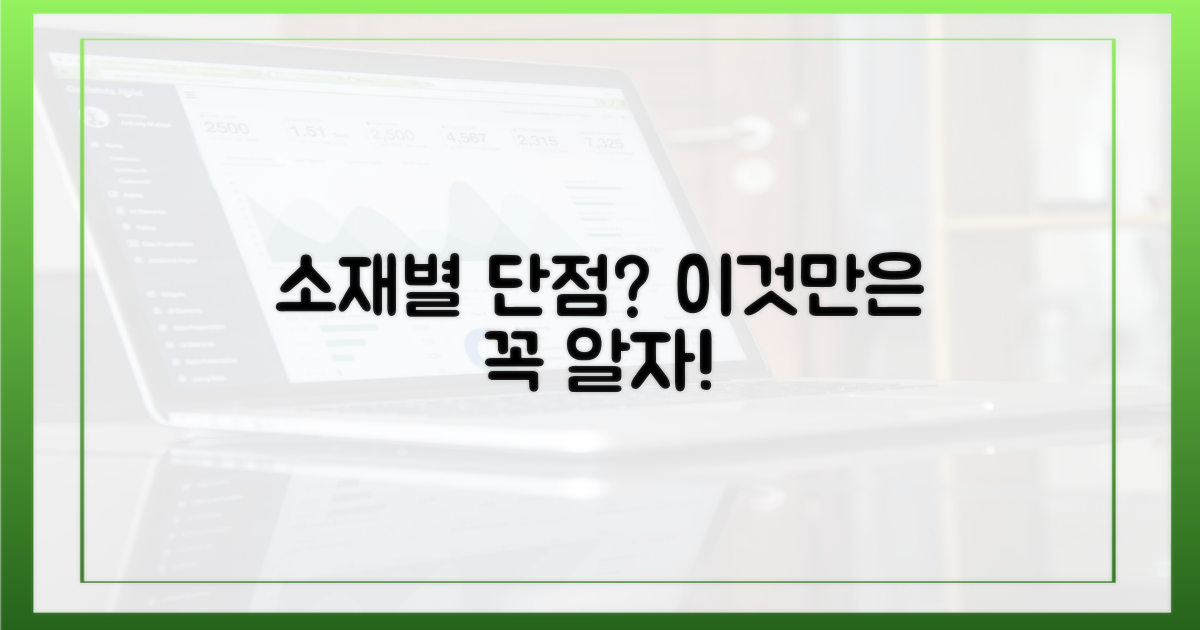 소재별, 어떤 단점이?