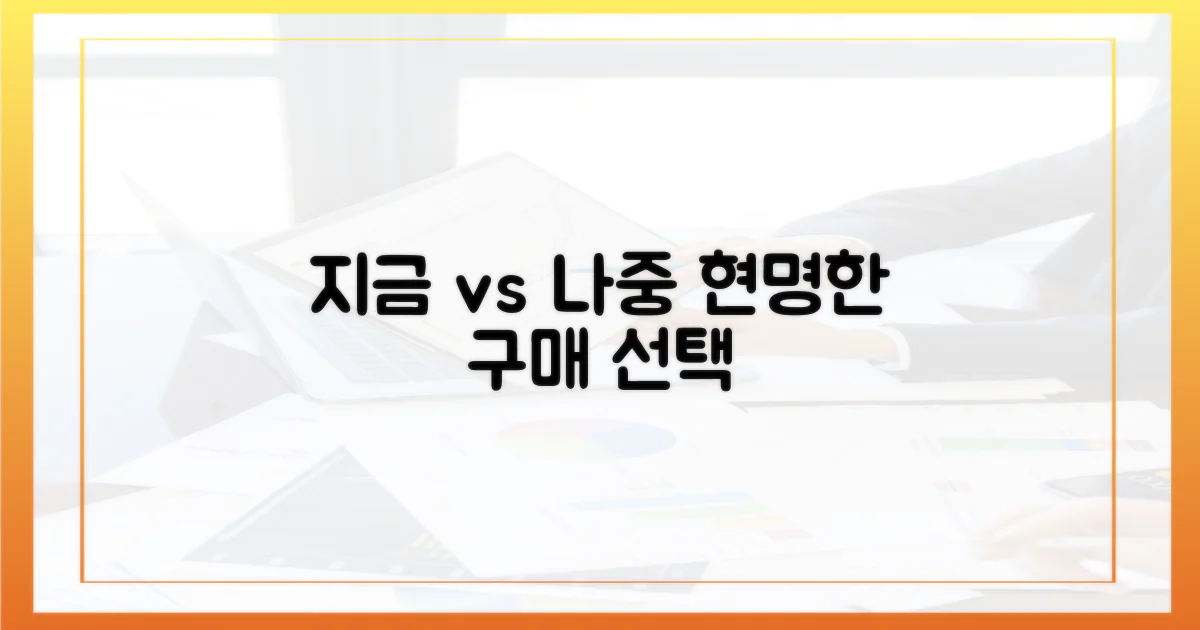 지금 당장 vs 나중: 구매 가치 판단