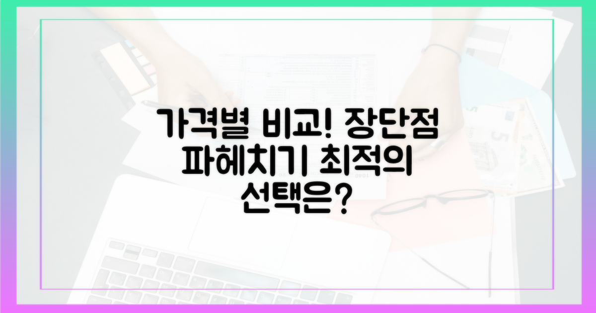 가격별 장단점을 비교하세요!