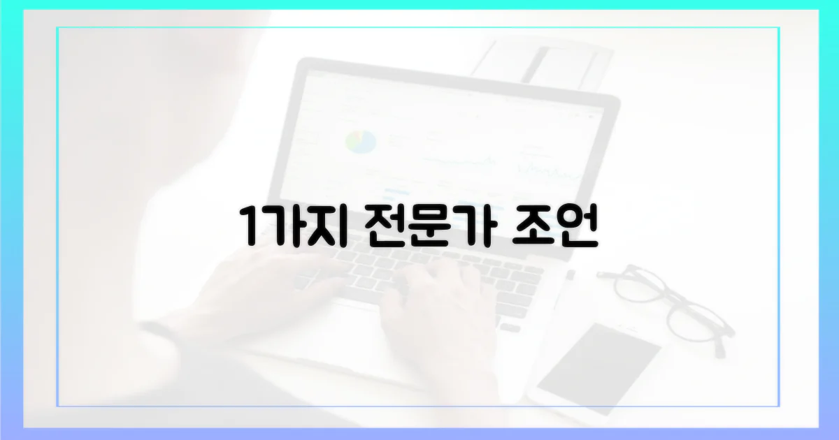 1가지 전문가 조언