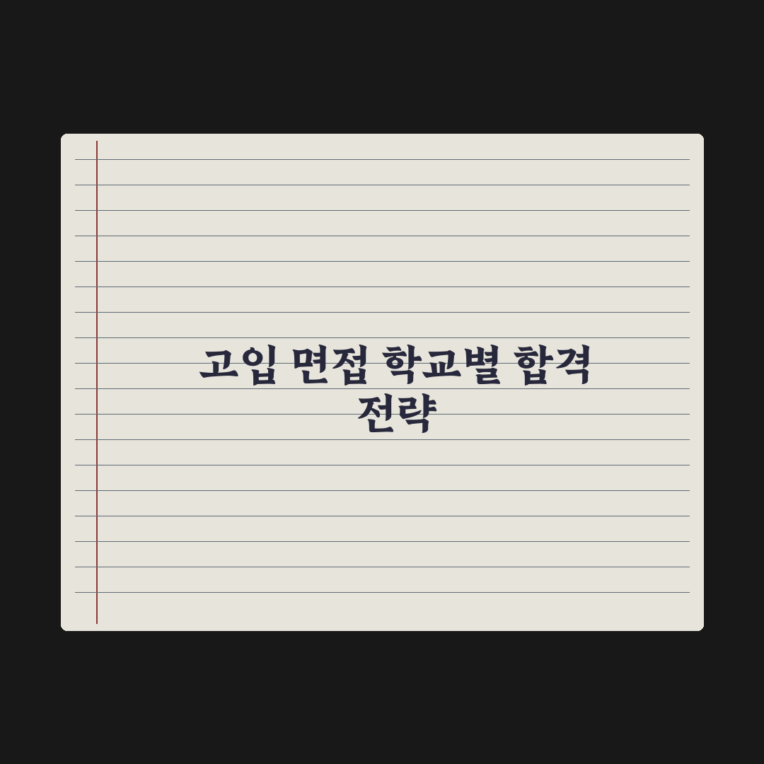고입 면접 자주 묻는 질문 - 학교별 정리 심층분석, 전문가의 5대 핵심