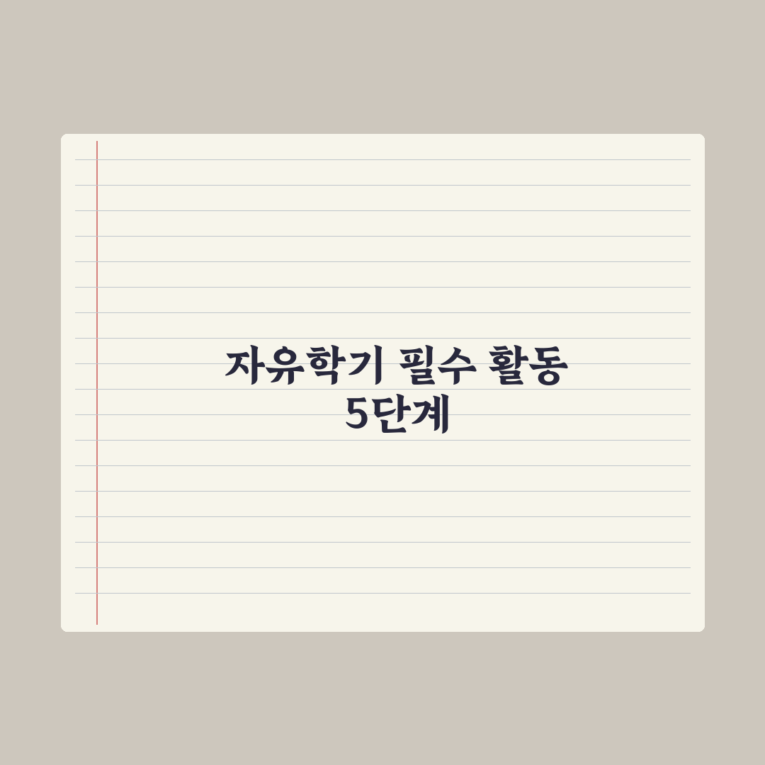 자유학기 학생이 꼭 해야 할 활동 5가지 완벽가이드: 입시 전문가가 분석한 핵심정리