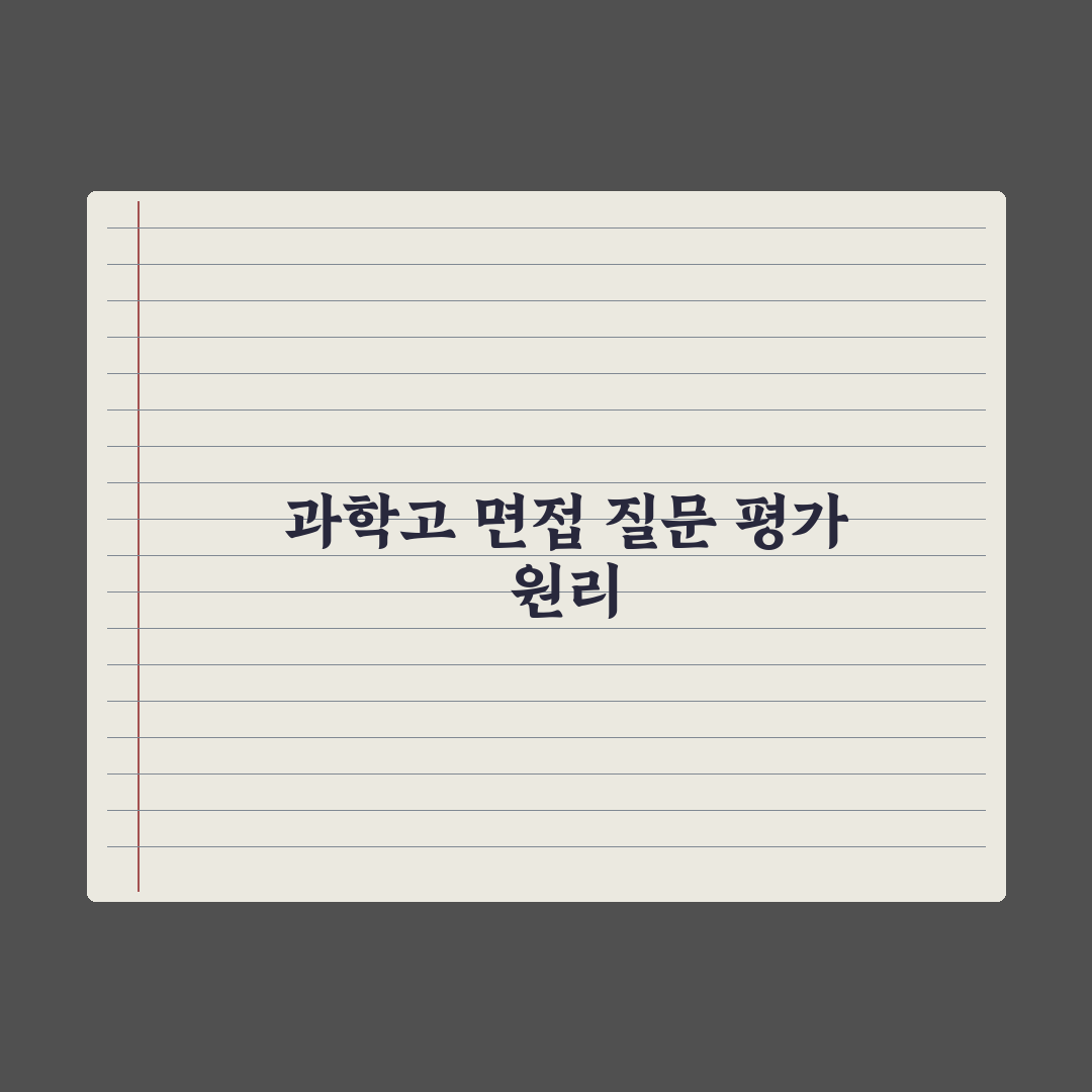 과학고 면접 - 자주 묻는 질문 정리 실전가이드, 전문가 선별 5대 핵심