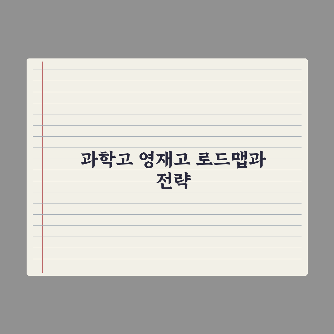 이공계 진학 로드맵 - 과학고·영재고 경로 심층분석: 전문가의 5대 전략