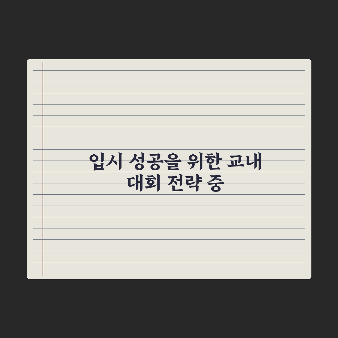 중학생 교내 대회 참여 - 입시 영향 심층분석, 전문가의 5대 전략