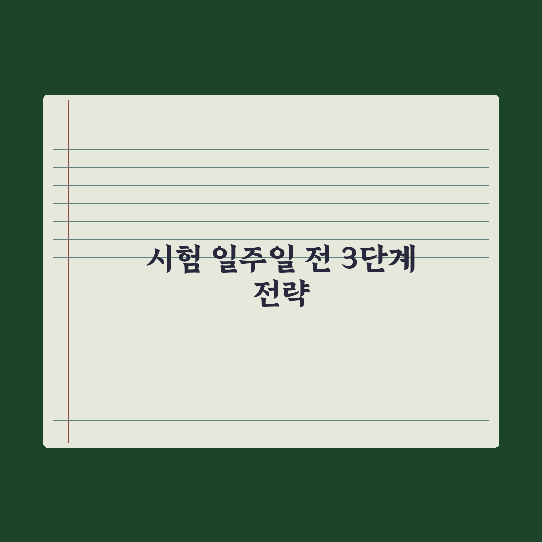 중학생 시험 일주일 전 마무리 학습법 완벽가이드, 상위권의 5단계 전략