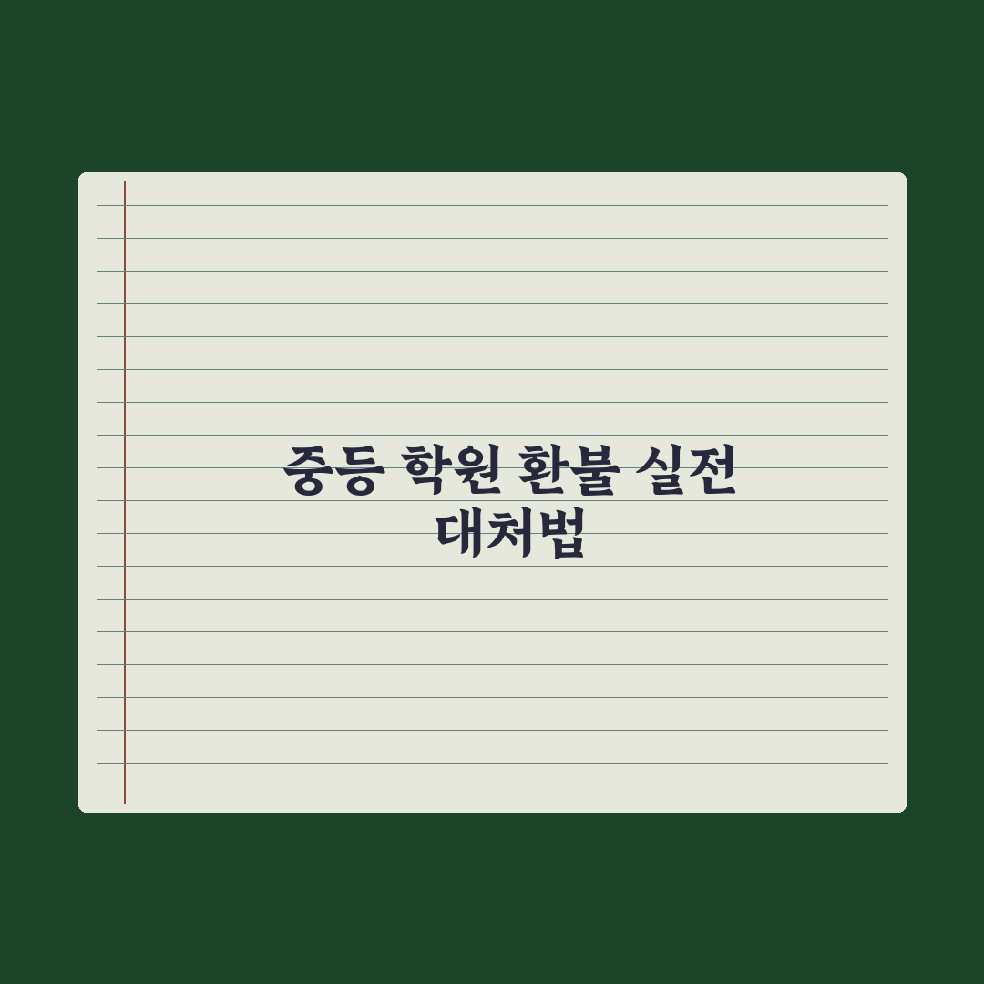 중학생 학원 환불 규정과 분쟁 대처법 실전가이드: 실무자 검증 5대 핵심