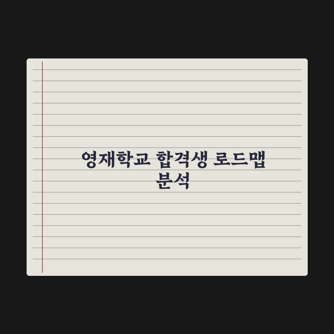 영재학교 합격생 학습 로드맵 분석 총정리: 전문가가 검증한 5단계 전략